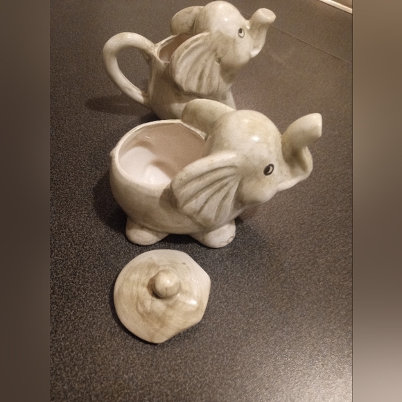 Elephant sugar bowl and creamer - Picture 4 of 8